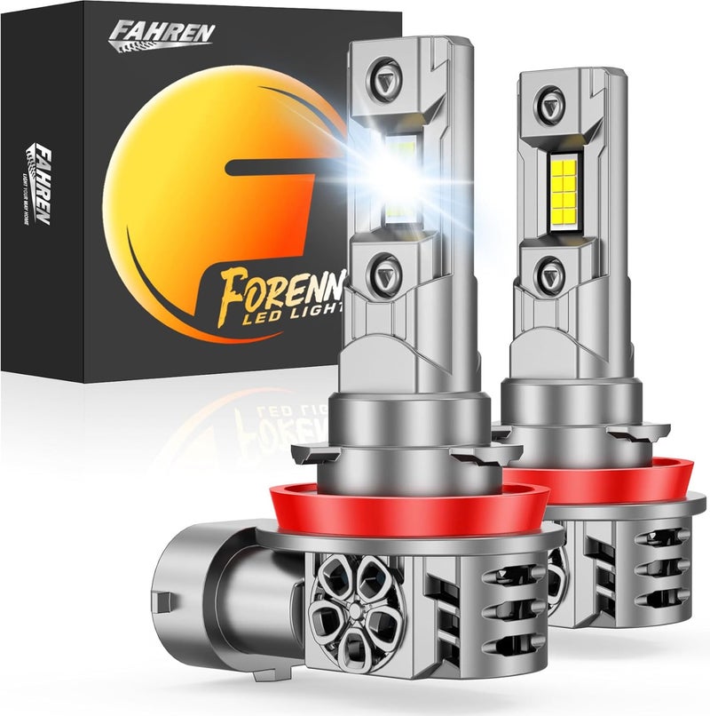 forenner Fahren New-Gen & Mordern H11 Bulbs, 900% Upgrade Brightness, H9 H8 Fog Lights 1:1 Size with 20000RPM Silent Cooling Fan Quick Install, Turn Signal Assemblies Pack of 2 - Image 1